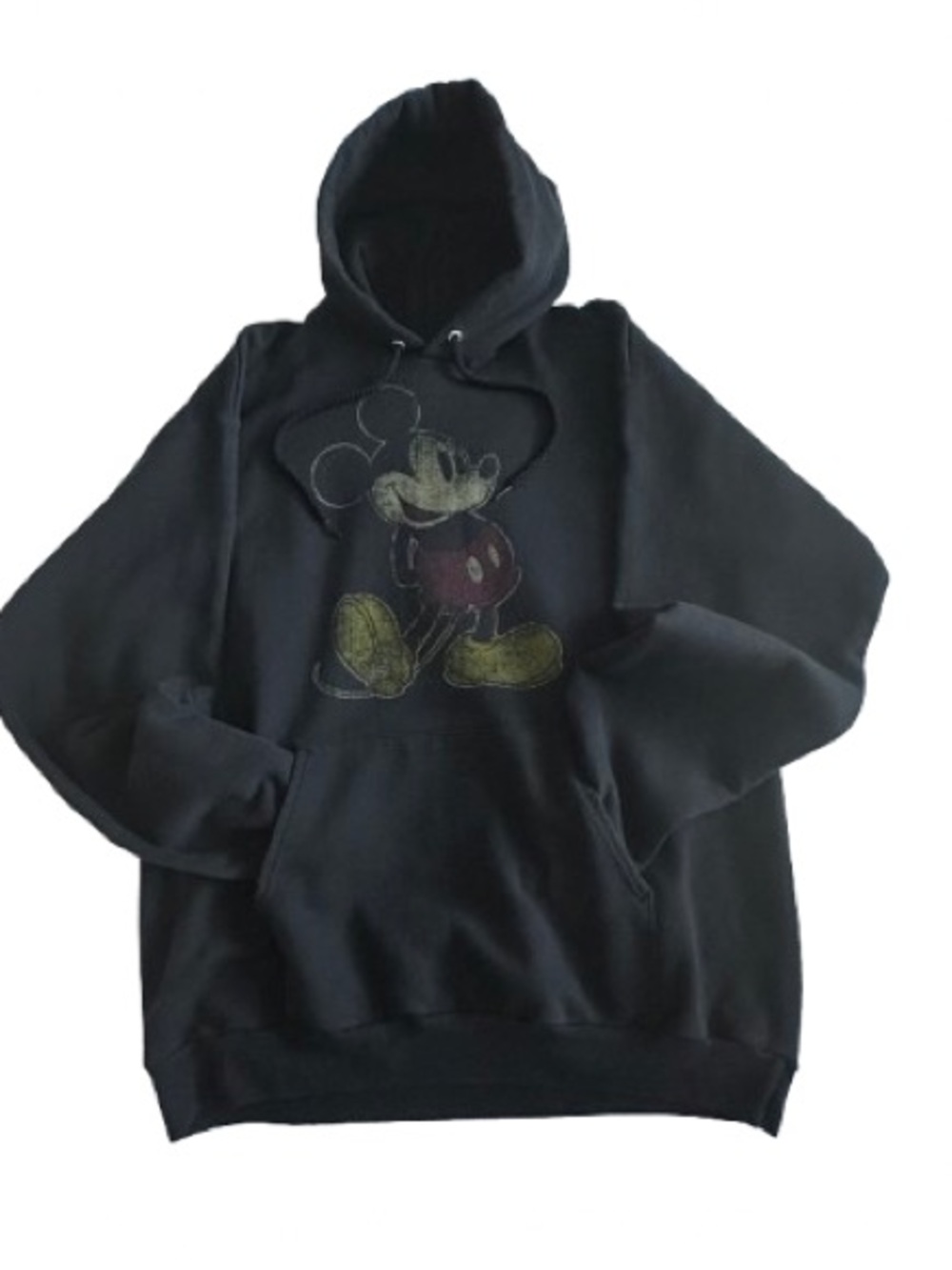 Disney by Hanes Man L Black Hoodie with Mickey Graphic Long Sleeves Cotton Blend - Picture 4 of 10
